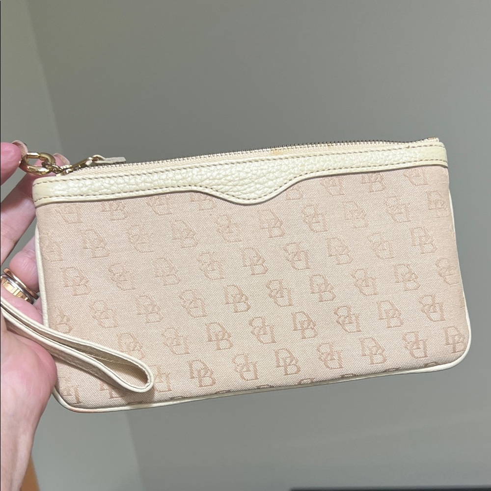 Dooney & Bourke Tan Monogram Wristlet